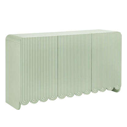 Dahlia Fluted and Scalloped Sideboard Storage Cabinet by Furniture For America