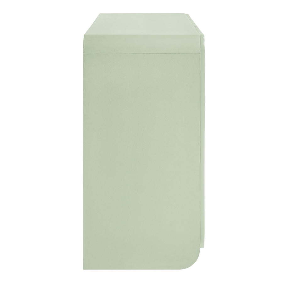 Hugo Fluted and Scalloped Sideboard Storage Cabinet in Sage