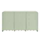 Hugo Fluted and Scalloped Sideboard Storage Cabinet in Sage