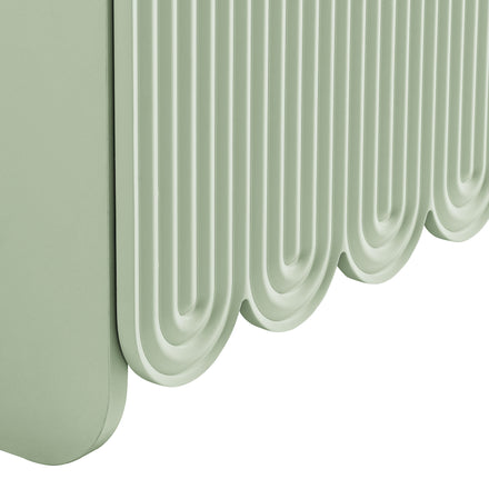 Dahlia Fluted and Scalloped Sideboard Storage Cabinet in Sage