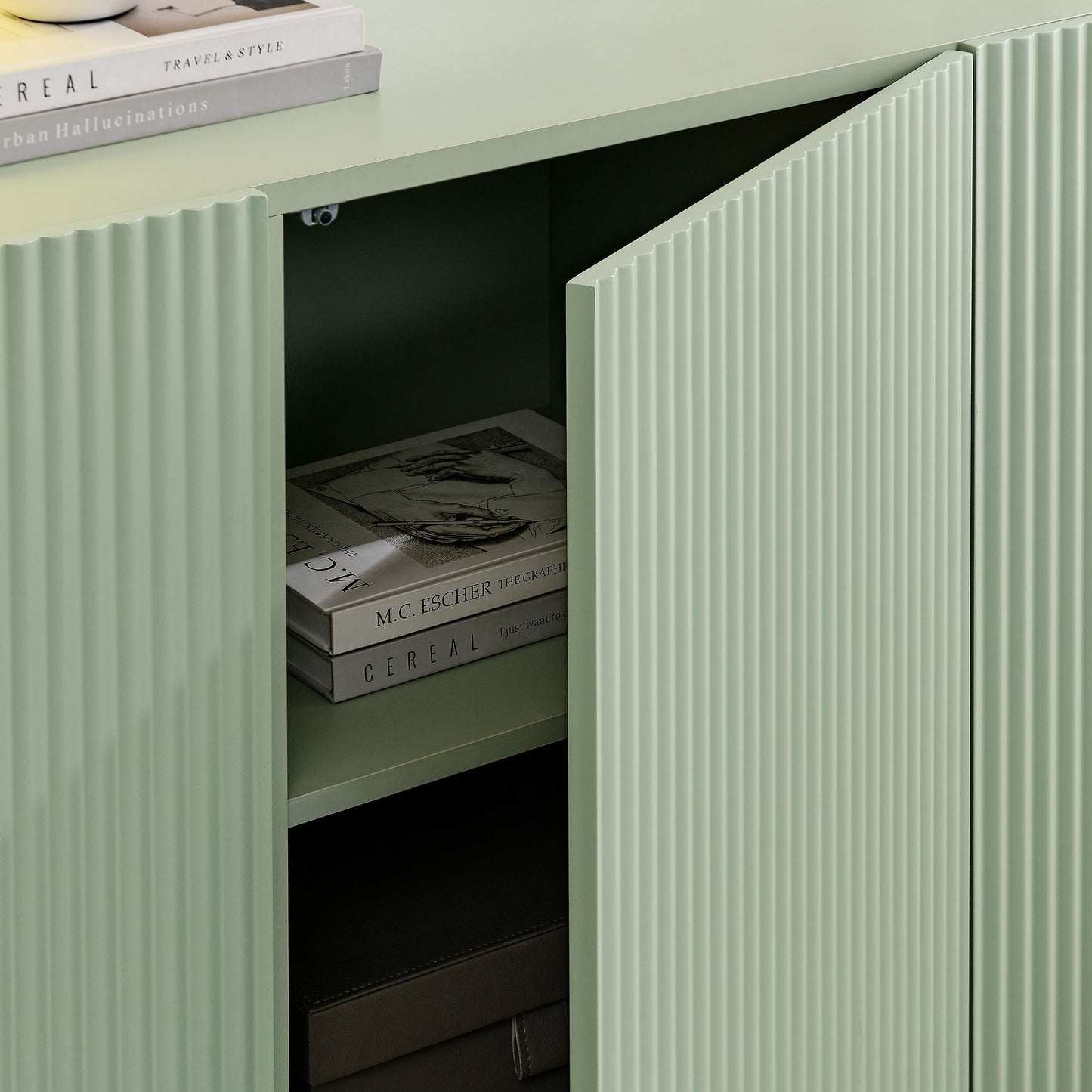 Dahlia Fluted and Scalloped Sideboard Storage Cabinet by Furniture For America