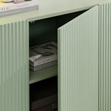 Hugo Fluted and Scalloped Sideboard Storage Cabinet in Sage