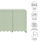 Hugo Fluted and Scalloped Sideboard Storage Cabinet in Sage