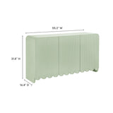 Hugo Fluted and Scalloped Sideboard Storage Cabinet in Sage