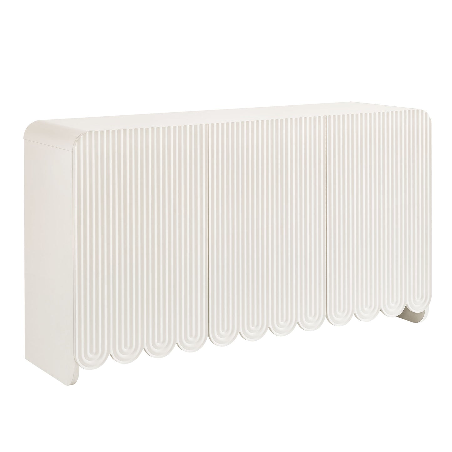 Dahlia Fluted and Scalloped Sideboard Storage Cabinet by Furniture For America