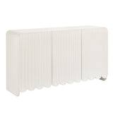 Hugo Fluted and Scalloped Sideboard Storage Cabinet in White