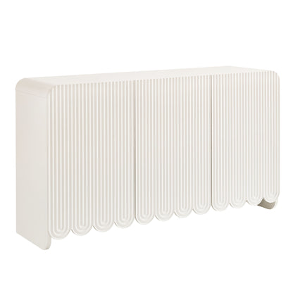 Dahlia Fluted and Scalloped Sideboard Storage Cabinet by Furniture For America
