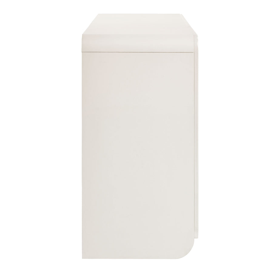 Hugo Fluted and Scalloped Sideboard Storage Cabinet in White