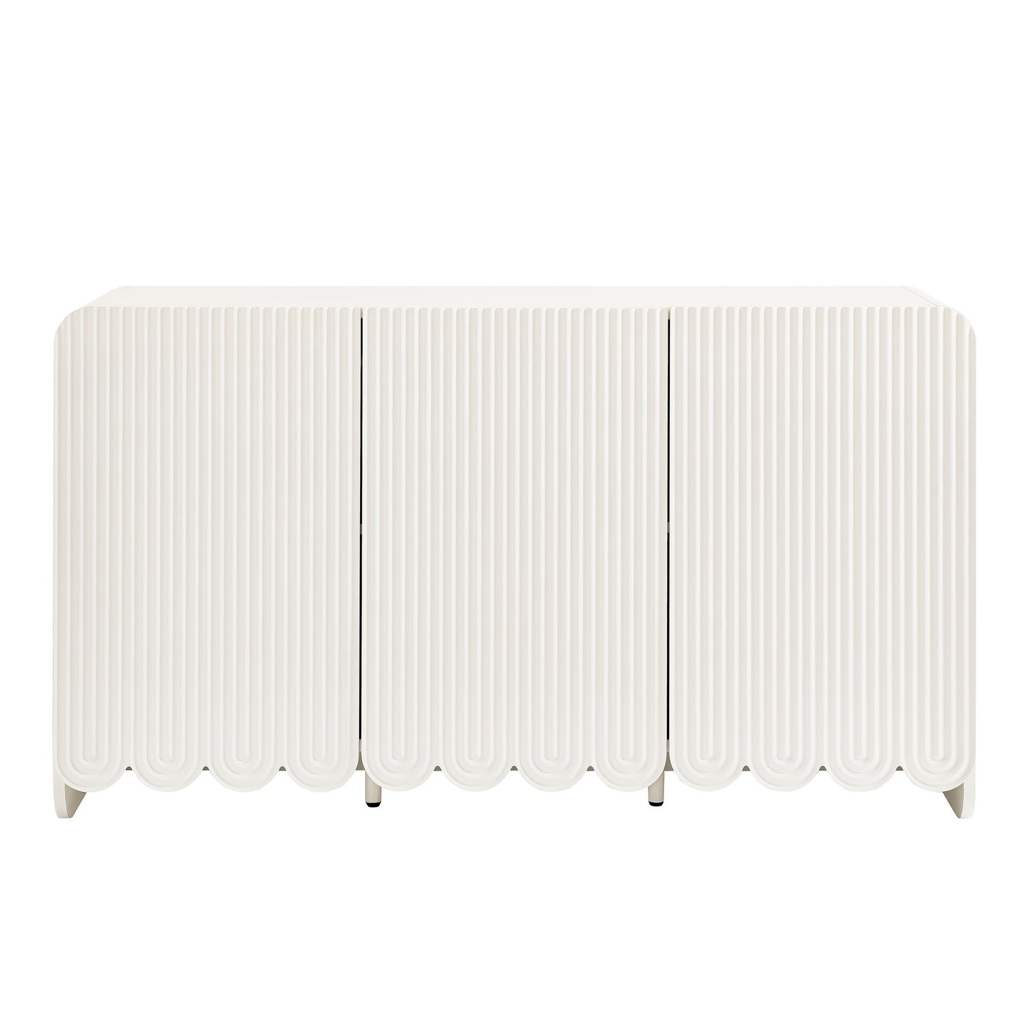 Dahlia Fluted and Scalloped Sideboard Storage Cabinet by Furniture For America