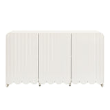 Hugo Fluted and Scalloped Sideboard Storage Cabinet in White