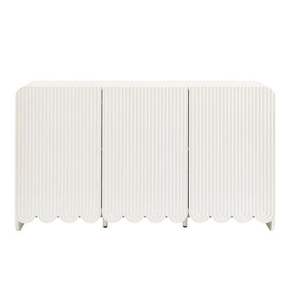 Dahlia Fluted and Scalloped Sideboard Storage Cabinet by Furniture For America