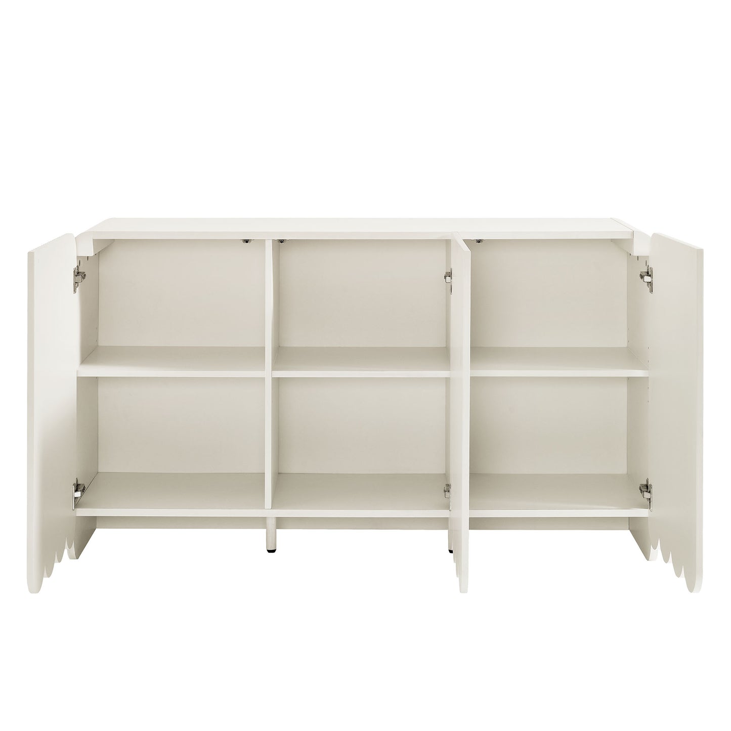 Dahlia Fluted and Scalloped Sideboard Storage Cabinet by Furniture For America