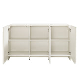 Hugo Fluted and Scalloped Sideboard Storage Cabinet in White