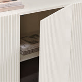Hugo Fluted and Scalloped Sideboard Storage Cabinet in White