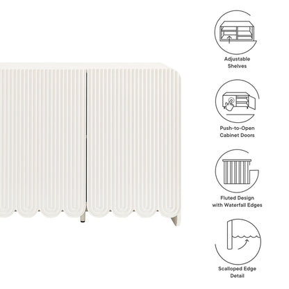 Dahlia Fluted and Scalloped Sideboard Storage Cabinet by Furniture For America