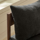 Tweed Wood Dining Side Chair in Charcoal