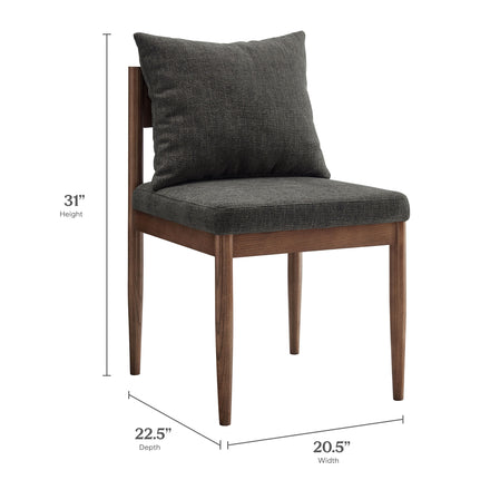 Remington Wood Dining Side Chair in Charcoal
