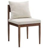 Tweed Wood Dining Side Chair in Salt