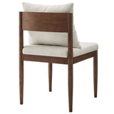 Tweed Wood Dining Side Chair in Salt