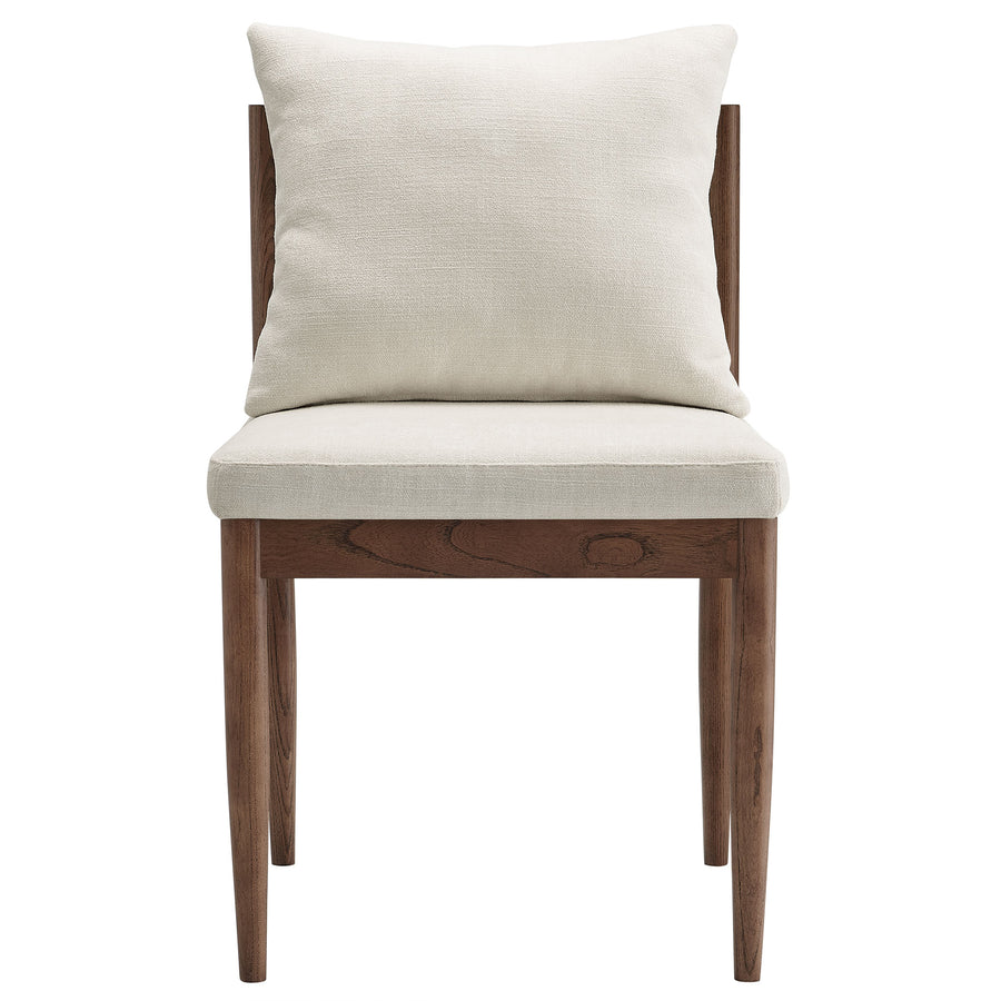 Tweed Wood Dining Side Chair in Salt