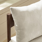 Tweed Wood Dining Side Chair in Salt