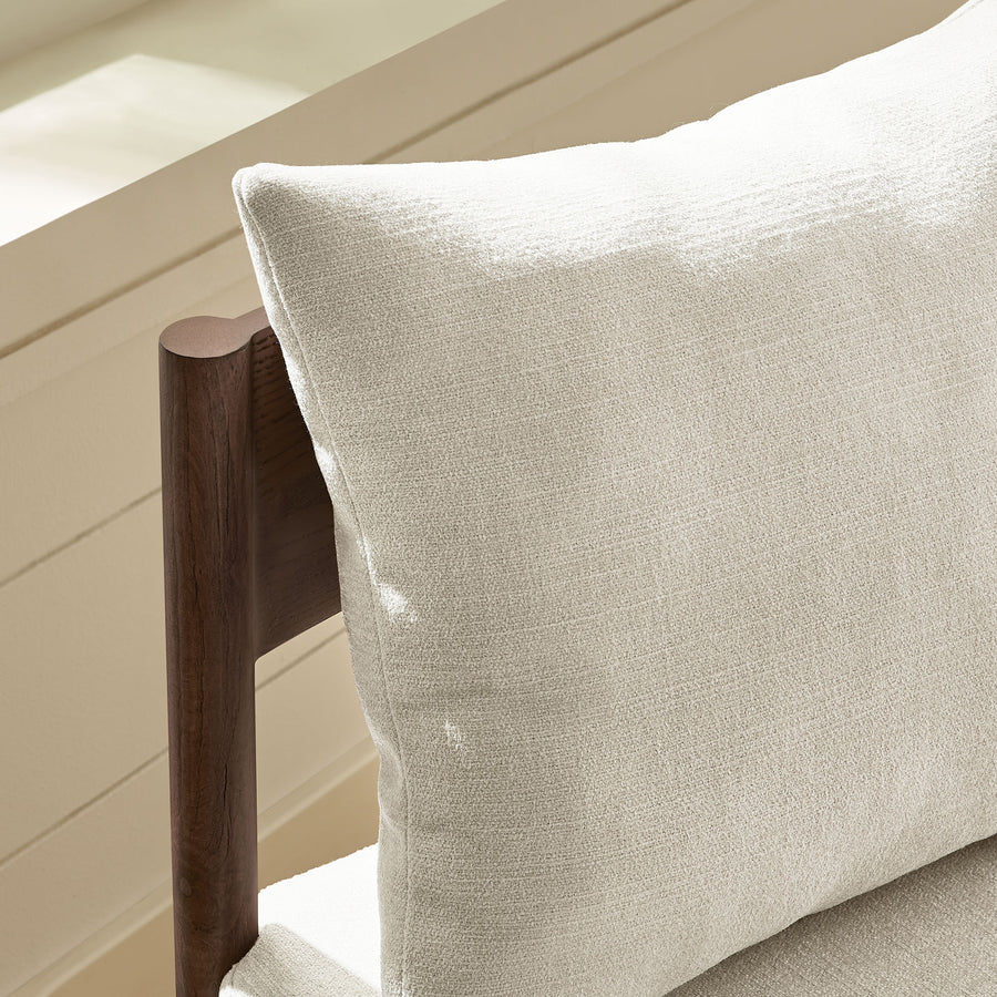 Tweed Wood Dining Side Chair in Salt