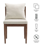 Tweed Wood Dining Side Chair in Salt