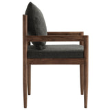 Tweed Wood Dining Armchair in Charcoal