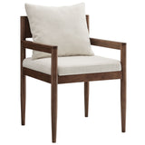 Tweed Wood Dining Armchair in Salt