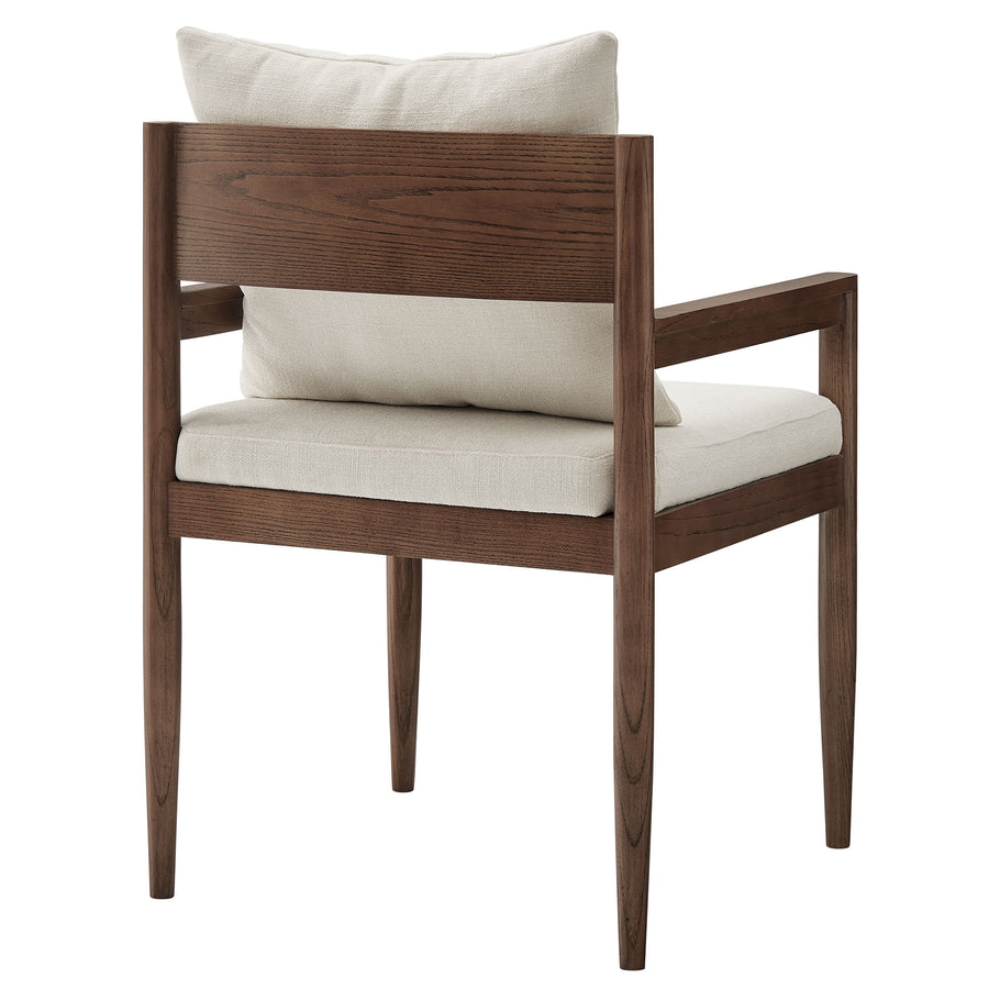 Tweed Wood Dining Armchair in Salt