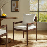 Tweed Wood Dining Armchair in Salt