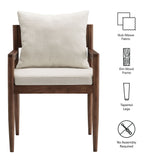 Tweed Wood Dining Armchair in Salt