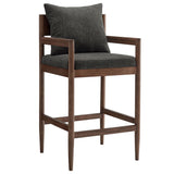 Tweed Wood Bar Stool in Charcoal