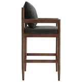 Tweed Wood Bar Stool in Charcoal