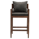 Tweed Wood Bar Stool in Charcoal