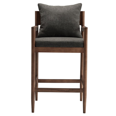 Remington Wood Bar Stool in Charcoal