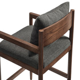 Tweed Wood Bar Stool in Charcoal