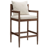 Tweed Wood Bar Stool in Salt