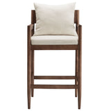 Tweed Wood Bar Stool in Salt