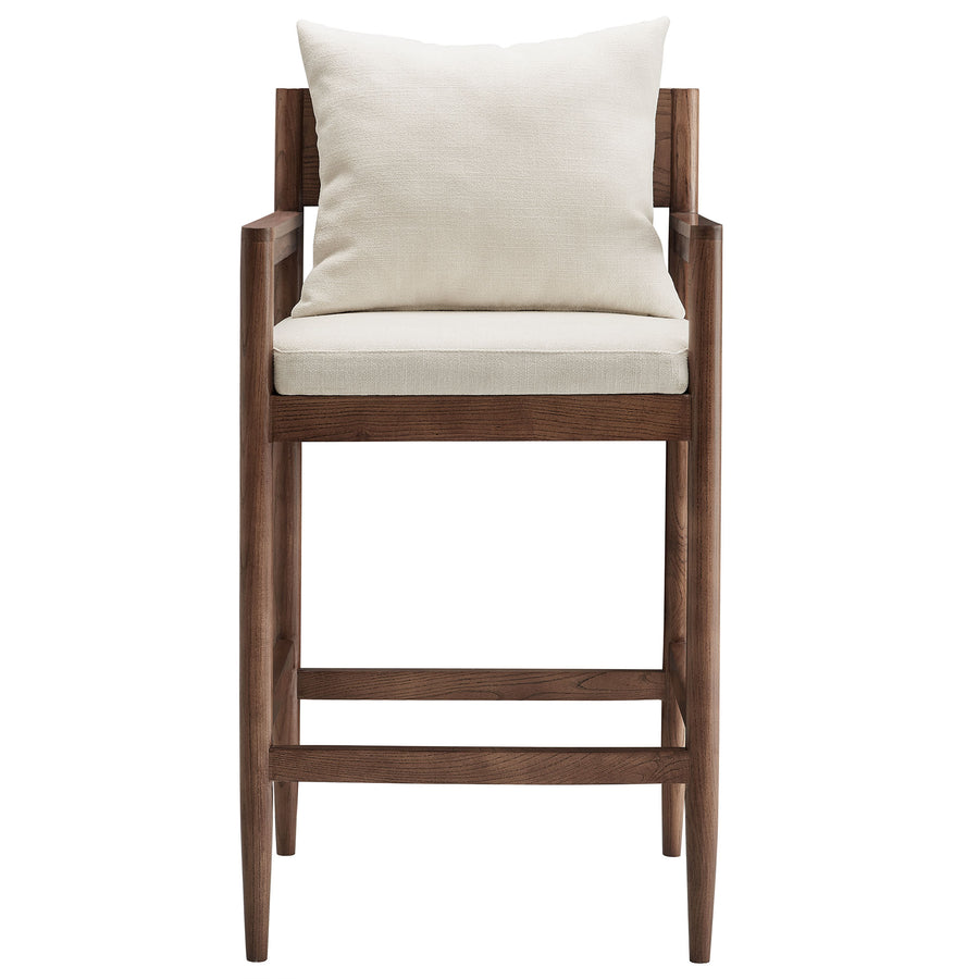 Tweed Wood Bar Stool in Salt