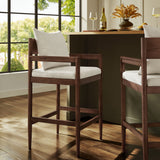Tweed Wood Bar Stool in Salt