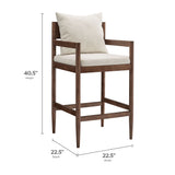 Tweed Wood Bar Stool in Salt
