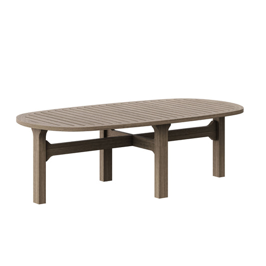 Saratoga Oval Outdoor Patio Teak Wood Coffee Table by Furniture For America