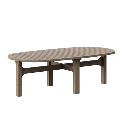 Saratoga 4-Piece Outdoor Patio Teak Wood Furniture Set in Weathered Gray Flint