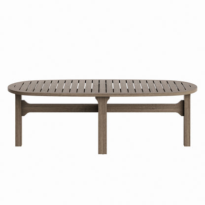 Saratoga Oval Outdoor Patio Teak Wood Coffee Table by Furniture For America