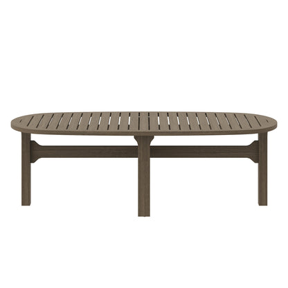 Saratoga Oval Outdoor Patio Teak Wood Coffee Table by Furniture For America