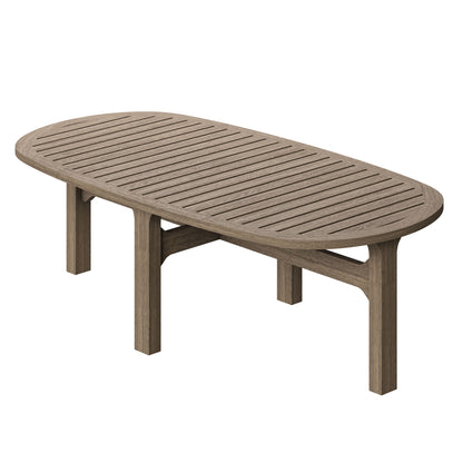 Saratoga Oval Outdoor Patio Teak Wood Coffee Table by Furniture For America
