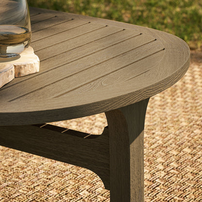 Saratoga Oval Outdoor Patio Teak Wood Coffee Table by Furniture For America