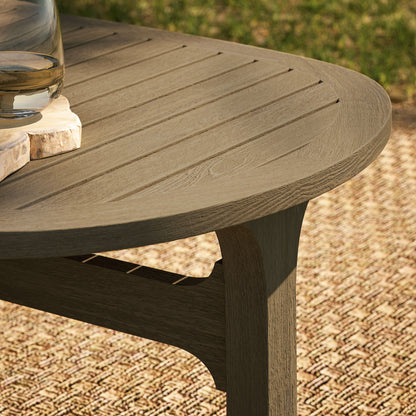 Saratoga Oval Outdoor Patio Teak Wood Coffee Table by Furniture For America