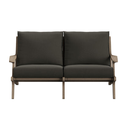 Saratoga Outdoor Patio Teak Wood Loveseat by Furniture for America